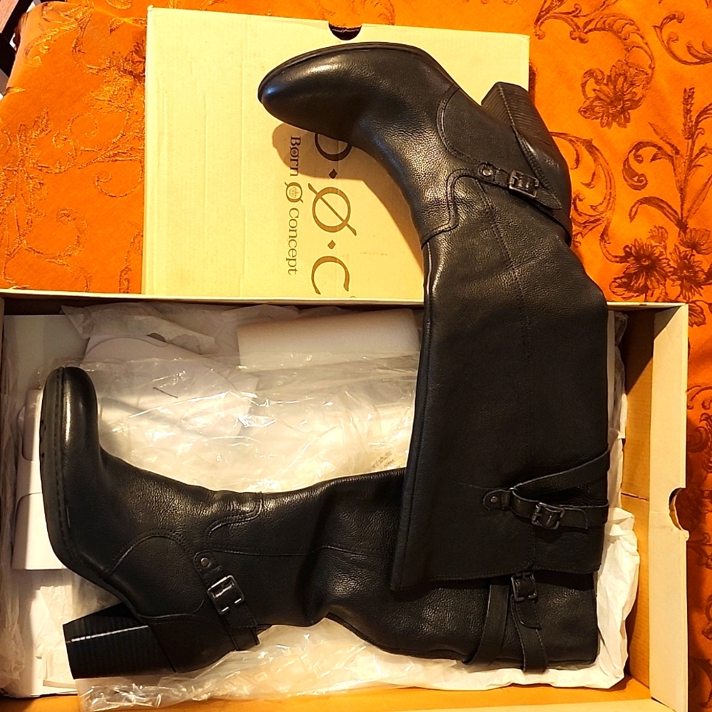 Born on Concept 3", 16" Knee High Boots Genuine Leather